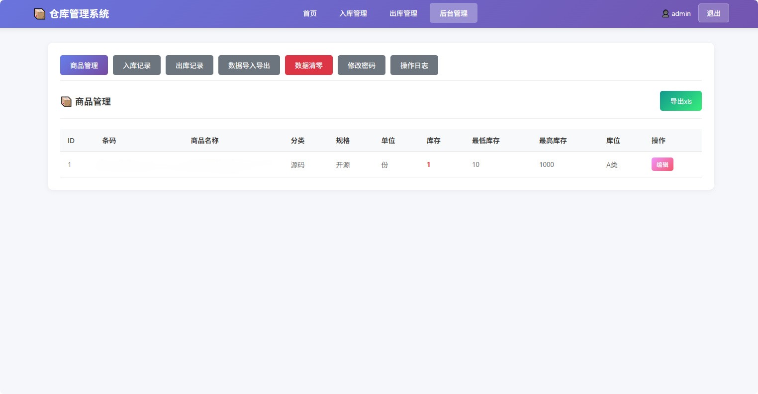 图片[1]-仓库管理系统源码 小型企业商铺库存管理支持扫码枪-海沫社区